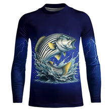 Load image into Gallery viewer, Funny Striped Bass Fishing blue lightning 3D All Over printed Shirts NQS327