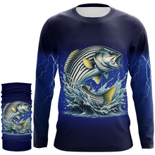 Load image into Gallery viewer, Funny Striped Bass Fishing blue lightning 3D All Over printed Shirts NQS327