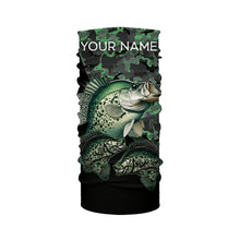 Load image into Gallery viewer, Crappie fishing black green camo personalized custom name sun protection long sleeve fishing shirts NQS3837