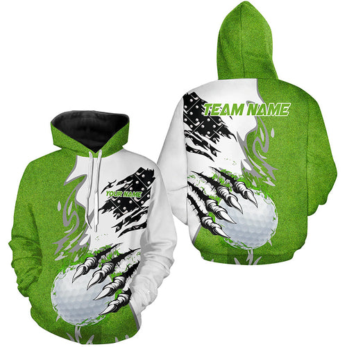 White and Green Golf ball Golf Hoodies Custom golf hoodie outfit, personalized golf gifts NQS8572