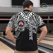 Load image into Gallery viewer, Personalized Black and White Tribal pattern Mens Bowling Shirts Custom Team Bowling outfit for men NQS10761