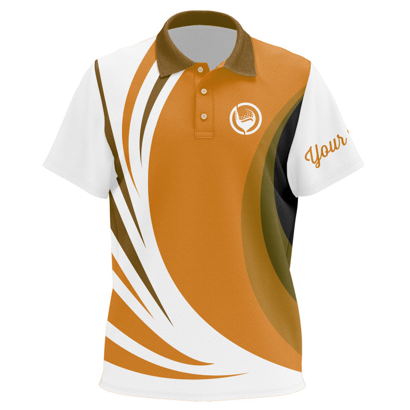 Kid golf polo shirts custom name orange and white golf shirt, team golf shirts for Kid NQS8816