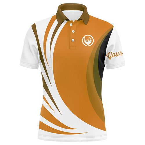 Mens polo golf shirts custom name orange and white golf shirt, team golf shirts mens NQS8816