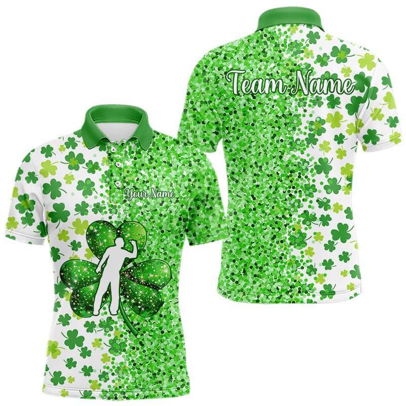 Green glitter shamrock clover Darts Shirts For Men custom St Patrick day Darts Team Jersey NQS9464