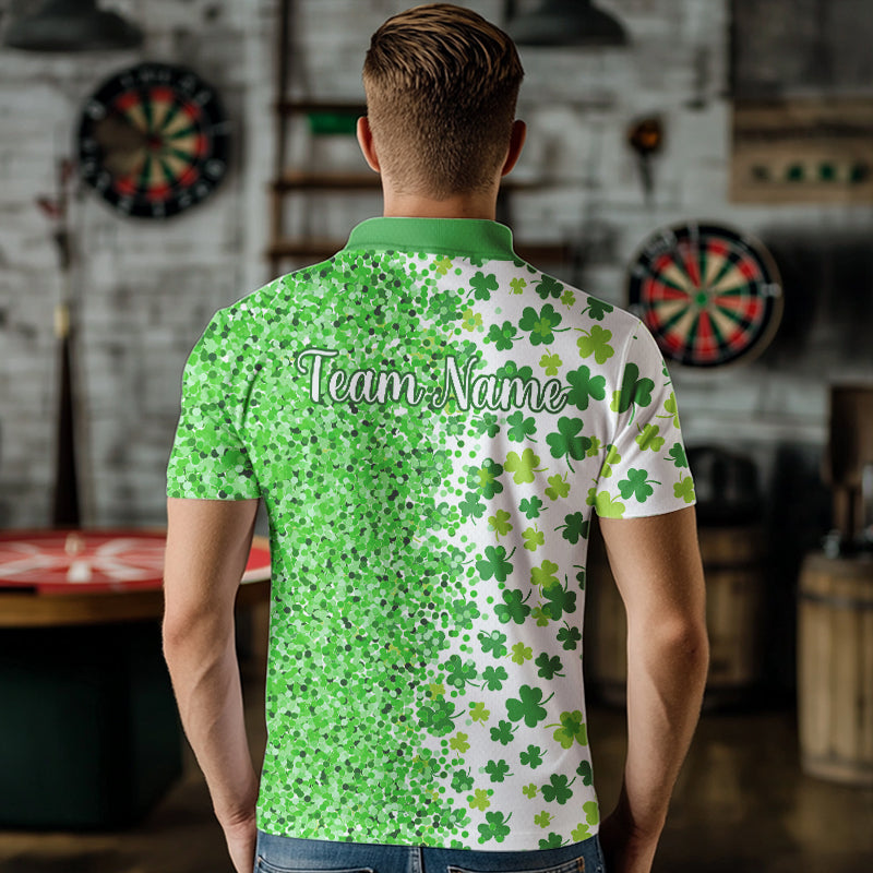 Green glitter shamrock clover Darts Shirts For Men custom St Patrick day Darts Team Jersey NQS9464