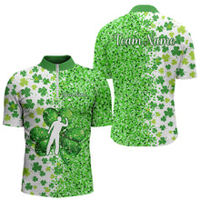 Load image into Gallery viewer, Green glitter shamrock clover Darts Shirts For Men custom St Patrick day Darts Team Jersey NQS9464