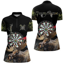 Load image into Gallery viewer, Personalized Black Camo Moose Darts Shirts For Women Custom Darts Team Jerseys NQS9467