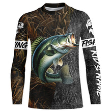 Load image into Gallery viewer, Largemouth Bass Fishing Camo Custom long sleeve Fishing Shirts, Personalized bass fishing jerseys NQS5078