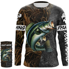 Load image into Gallery viewer, Largemouth Bass Fishing Camo Custom long sleeve Fishing Shirts, Personalized bass fishing jerseys NQS5078