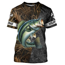 Load image into Gallery viewer, Largemouth Bass Fishing Camo Custom long sleeve Fishing Shirts, Personalized bass fishing jerseys NQS5078