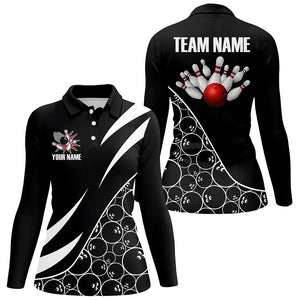 Black and white Bowling camo League Jerseys For Women Custom Retro Bowling Shirts For Team Bowlers NQS7558