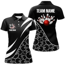 Load image into Gallery viewer, Black and white Bowling camo League Jerseys For Women Custom Retro Bowling Shirts For Team Bowlers NQS7558