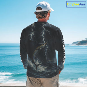 Sailfish fishing Lightning thunder Custom UV protection Sailfish fishing long sleeve shirt jerseys NQS10036