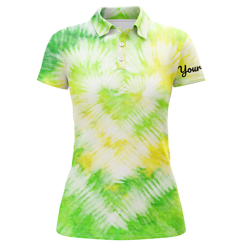 Womens golf polo shirts custom green tie dye golf shirt women’s golf a