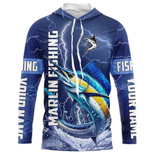 Load image into Gallery viewer, Marlin Fishing blue lightning jerseys custom performance Long Sleeve tournament fishing shirts NQS8151