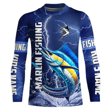 Load image into Gallery viewer, Marlin Fishing blue lightning jerseys custom performance Long Sleeve tournament fishing shirts NQS8151