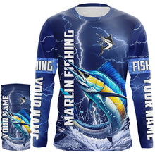 Load image into Gallery viewer, Marlin Fishing blue lightning jerseys custom performance Long Sleeve tournament fishing shirts NQS8151