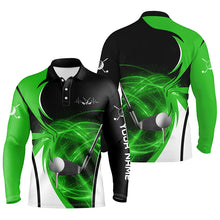 Load image into Gallery viewer, Mens golf polo shirts custom golf ball clubs, personalized golf gifts for men | Green NQS6257