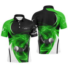 Load image into Gallery viewer, Mens golf polo shirts custom golf ball clubs, personalized golf gifts for men | Green NQS6257