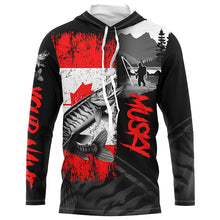 Load image into Gallery viewer, Canadian Flag Musky Fishing Custom long sleeve performance Fishing Shirt, Muskie fishing jerseys NQS8374