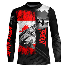 Load image into Gallery viewer, Canadian Flag Musky Fishing Custom long sleeve performance Fishing Shirt, Muskie fishing jerseys NQS8374