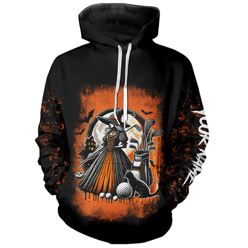 Black and Orange Witch golf Hoodies custom Halloween golf hoodie tops for men, women NQS8377