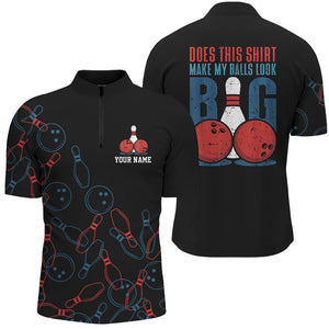 Funny Retro Men Bowling Shirts, Personalized Bowlers Jersey Does This Shirt Make My Balls Look Big NQS8574