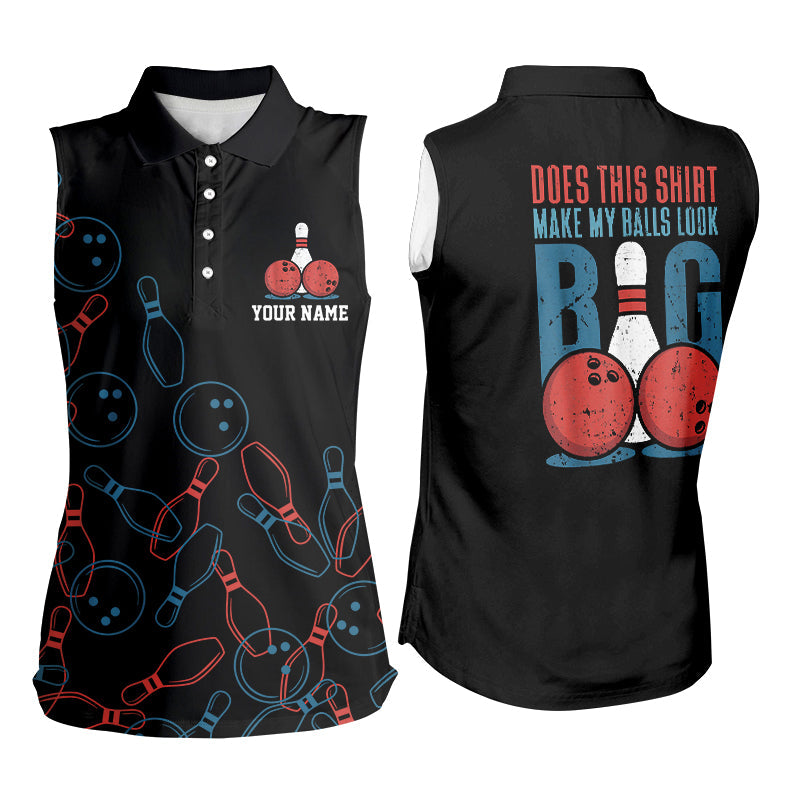 Funny Retro Bowling sleeveless polos Personalized Bowler Jersey Does This Shirt Make My Balls Look Big NQS8574