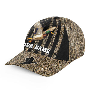 Duck hunting waterfowl camo American flag Custom hunting hat Unisex duck hunting Baseball hat NQS6734