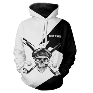 Black and White Skull golf clubs Golf Hoodies custom Skull golf tops personalized golf gifts NQS8830