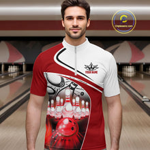 Load image into Gallery viewer, Funny Bowling Shirts For Men custom name There is no crying in bowling just lots of swearing NQS11349