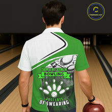 Load image into Gallery viewer, Funny Bowling Hawaiian Shirt custom name There is no crying in bowling just lots of swearing | Green NQS11350