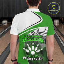 Load image into Gallery viewer, Funny Bowling Shirts For Men custom name There is no crying in bowling just lots of swearing | Green NQS11350