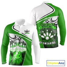 Load image into Gallery viewer, Funny Bowling Shirts For Men custom name There is no crying in bowling just lots of swearing | Green NQS11350