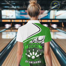 Load image into Gallery viewer, Funny Bowling Shirt For Women custom name There is no crying in bowling just lots of swearing | Green NQS11350