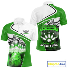 Load image into Gallery viewer, Funny Bowling Shirts For Men custom name There is no crying in bowling just lots of swearing | Green NQS11350
