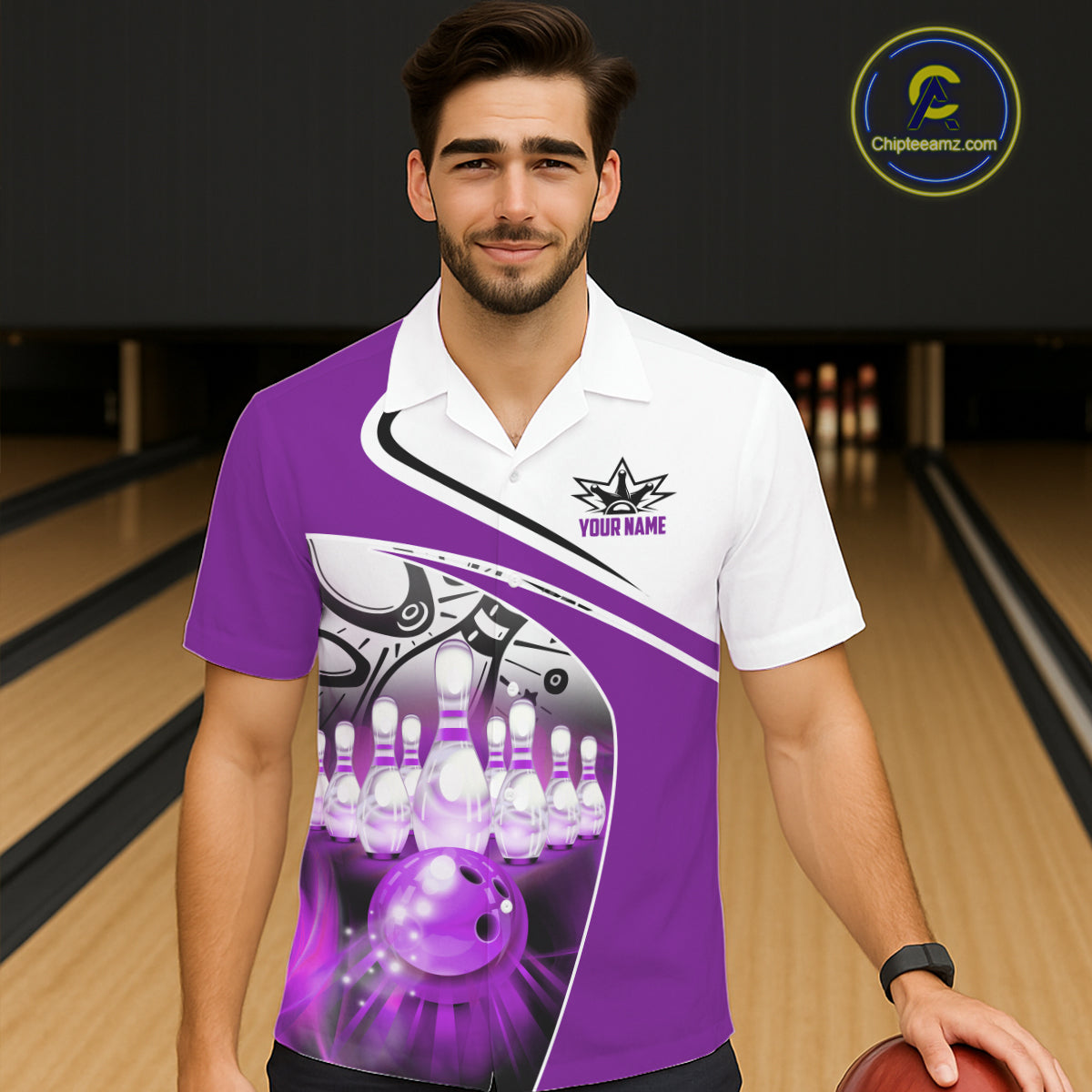 Funny Bowling Hawaiian Shirt custom name There is no crying in bowling just lots of swearing | Purple NQS11351