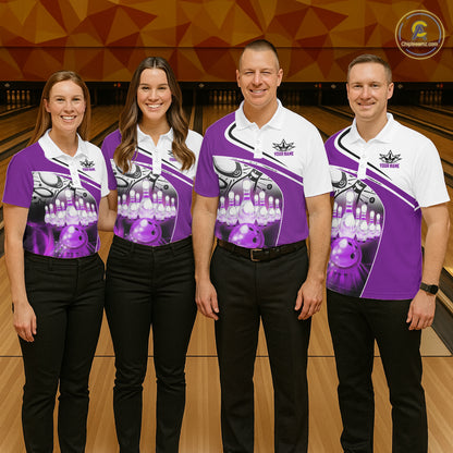 Funny Bowling Shirt For Women custom name There is no crying in bowling just lots of swearing| Purple NQS11351