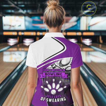 Funny Bowling Shirt For Women custom name There is no crying in bowling just lots of swearing| Purple NQS11351