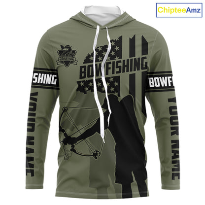 Redfish hunter bowfishing American flag Custom UV sun protection Long sleeve Fishing Shirts jerseys NQS9618
