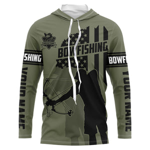 Redfish hunter bowfishing American flag Custom UV sun protection Long sleeve Fishing Shirts jerseys NQS9618