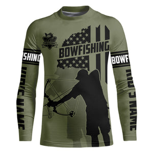 Redfish hunter bowfishing American flag Custom UV sun protection Long sleeve Fishing Shirts jerseys NQS9618