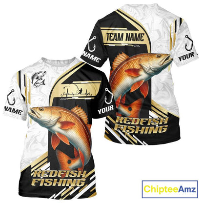 Personalized Redfish fishing shirts Custom sun protection Red Drum fishing team jerseys | Gold NQS11690