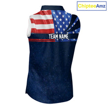 Load image into Gallery viewer, Freedom 250th Anniversary American Flag Sleeveless Golf Polo shirts Custom patriotic team golf outfit NQS11693