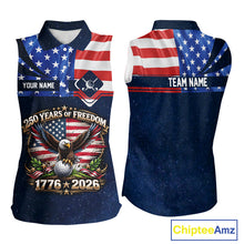 Load image into Gallery viewer, Freedom 250th Anniversary American Flag Sleeveless Golf Polo shirts Custom patriotic team golf outfit NQS11693