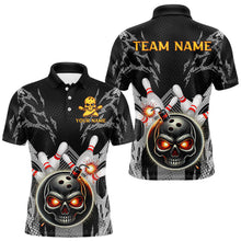 Load image into Gallery viewer, Funny Black and Gray Camo Bowling Shirt For Men Custom Skull Bowling Bomb Team bowling attire for men NQS9792