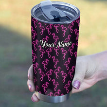Load image into Gallery viewer, 1PC neon pink flamingos pattern Custom Name Tumbler Cup, flamingos Golfing Gifts NQS9917