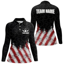 Load image into Gallery viewer, Red, white and black Camo Custom Bowling Polo, 1/4 Quarter zip shirts Team Bowling league jerseys NQS8161