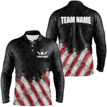 Load image into Gallery viewer, Red, white and black Camo Custom Men Bowling Polo, 1/4 Quarter zip shirts Team Bowling league jerseys NQS8161