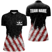 Load image into Gallery viewer, Red, white and black Camo Custom Bowling Polo, 1/4 Quarter zip shirts Team Bowling league jerseys NQS8161